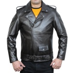 Furton Brown Leather Biker Jacket