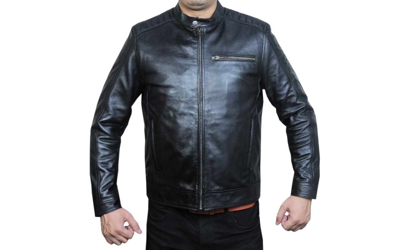 Dean Black Leather Biker Jacket