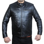 Dean Black Leather Biker Jacket