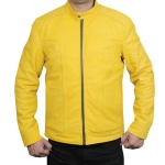 Jackson Yellow Leather Biker Jacket