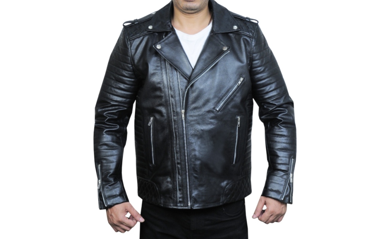 Preston Black Leather Moto Jacket