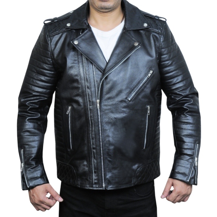 Preston Black Leather Moto Jacket